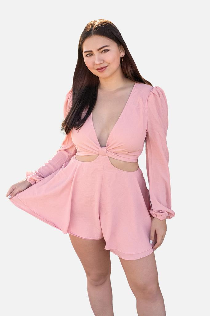 Pink Romper with Cut-Out Detail 