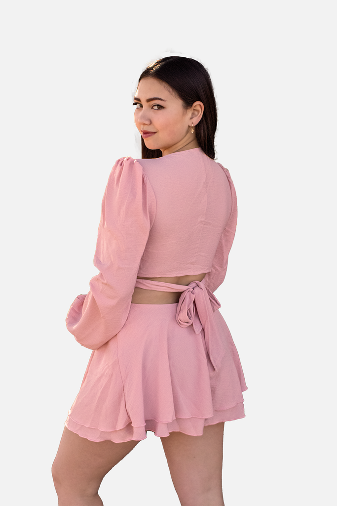Pink Romper with Cut-Out Detail